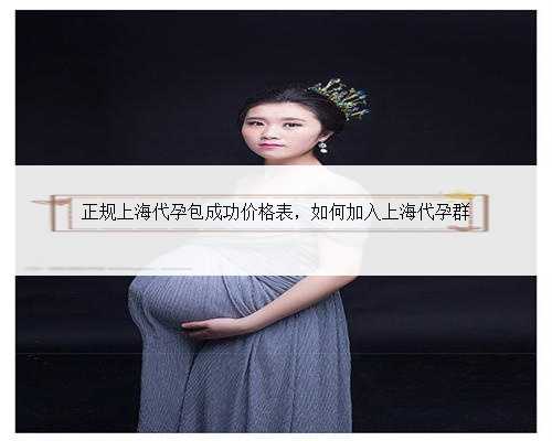 正规上海代孕包成功价格表，如何加入上海代孕群