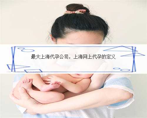 最大上海代孕公司，上海网上代孕的定义