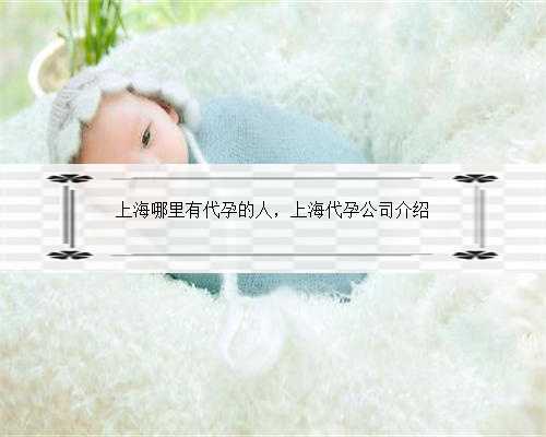 上海哪里有代孕的人，上海代孕公司介绍